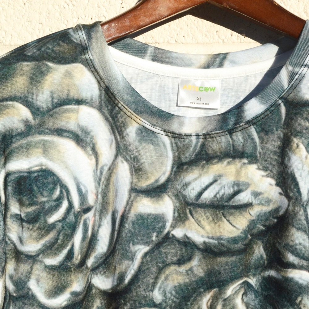 Floral Tiffany Flowers Shirt Bouquet Unisex Blouse - Picture 4 of 7